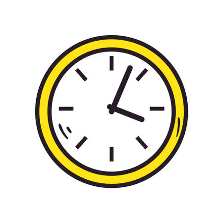 Clock line and fill style icon design, Time tool watch second deadline measure countdown and object theme Vector illustrationのイラスト素材