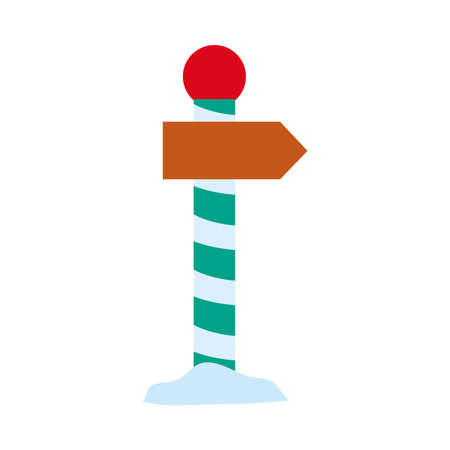 christmas snow pole icon over white background, flat style, vector illustrationのイラスト素材