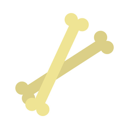 crossed bones icon over white background, flat style, vector illustration