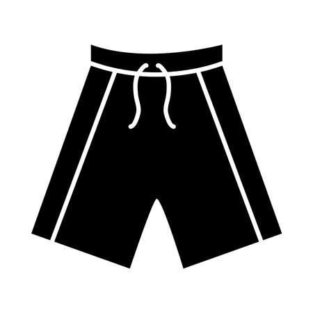 male swimwear icon over white background, silhouette style, vector illustrationのイラスト素材