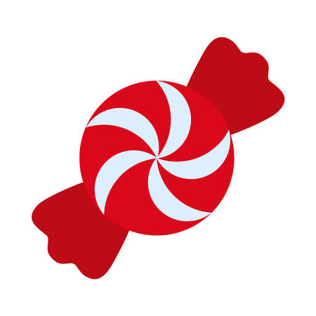 icon of candy over white background, flat style, vector illustrationのイラスト素材