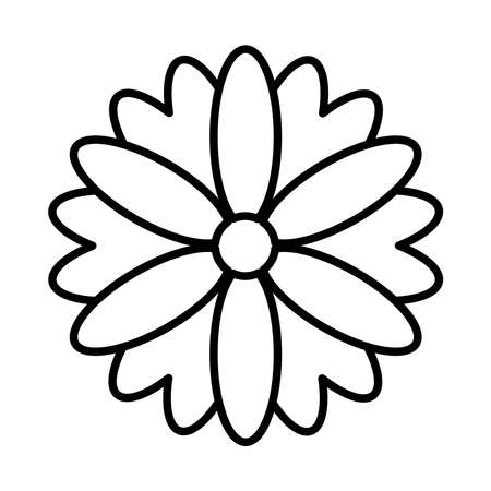 beautiful flower over white background, line style, vector illustrationのイラスト素材