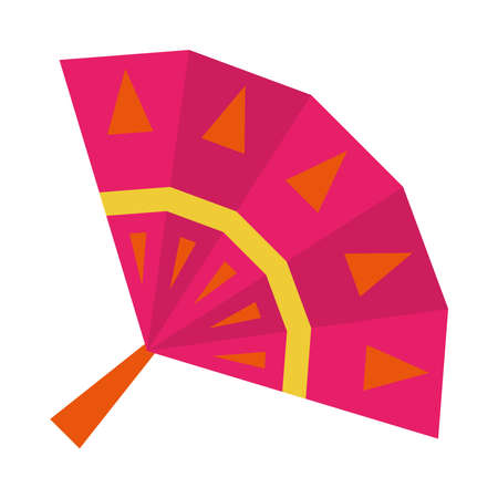 mexican hand fan icon over white background, flat style, vector illustrationのイラスト素材