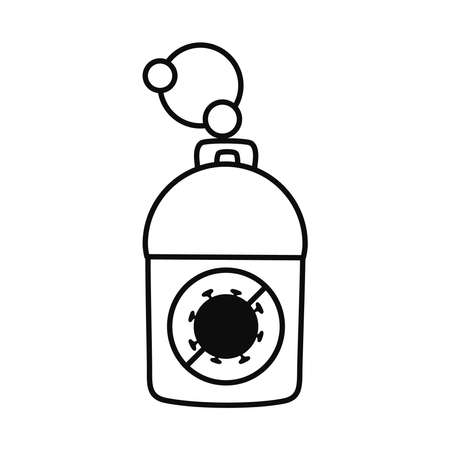 coronavirus disinfectant spray icon over white background, line style, vector illustrationのイラスト素材