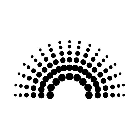 half circle sound equalizer shape over white background, vector illustrationのイラスト素材