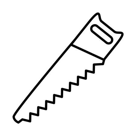 hand saw icon over white background, line style, vector illustrationのイラスト素材