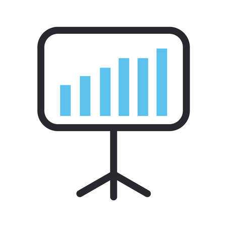 bars chart in board line and fill style icon design, Data analysis and information theme Vector illustrationのイラスト素材