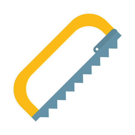 coping saw icon over white background, flat style, vector illustrationのイラスト素材