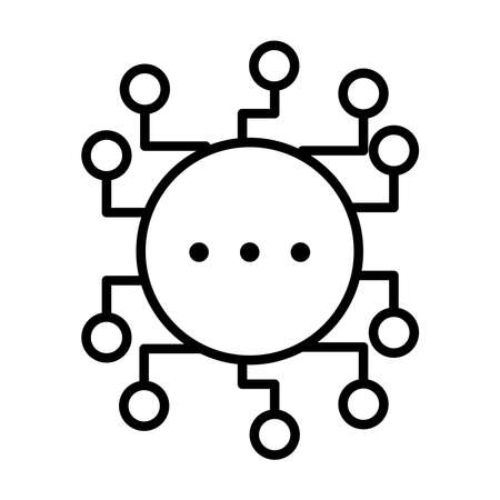 data analysis chart icon over white background, line style, vector illustrationのイラスト素材