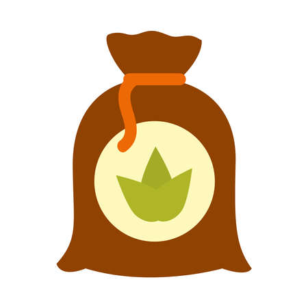 fertilizer bag icon over white background, flat style, vector illustrationのイラスト素材
