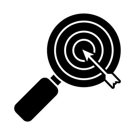 target magnifying glass over white background, silhouette style, vector illustrationのイラスト素材