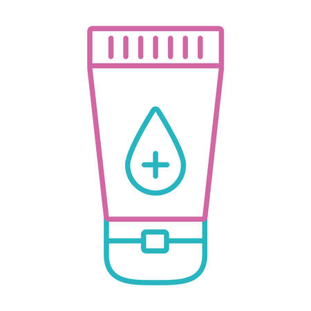 sexual health concept, sexual lube bottle icon over white background, line style, vector illustrationのイラスト素材