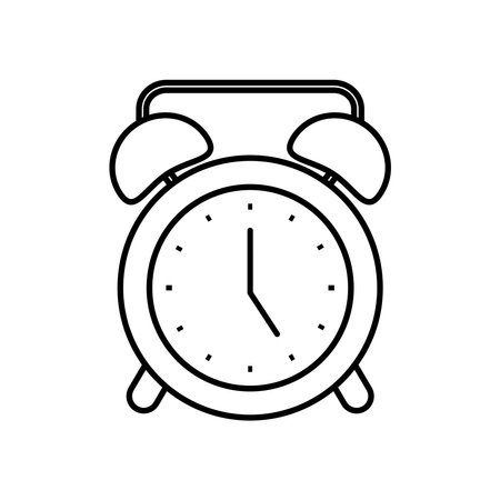 alarm clock icon over white background, line style, vector illustrationのイラスト素材