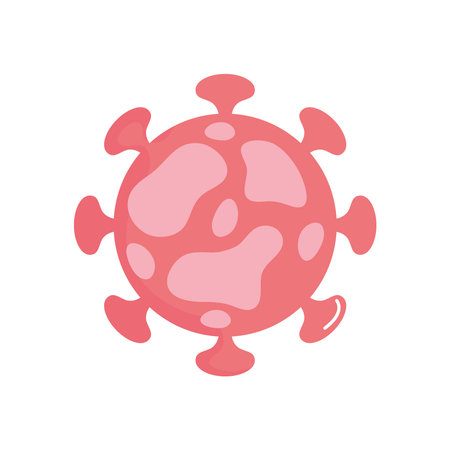 coronavirus virus icon over white background, flat style, vector illustrationのイラスト素材