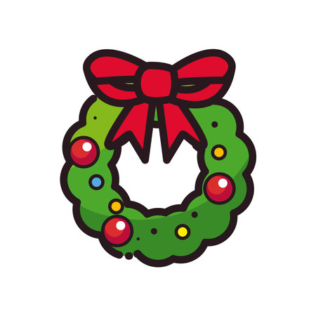 merry christmas crown line and fill style icon design, winter season and decoration theme Vector illustrationのイラスト素材