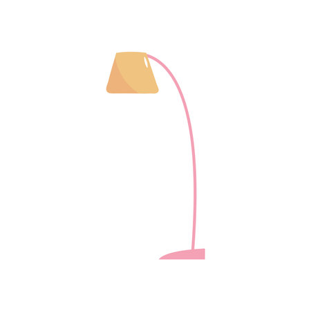 floor lamp icon over white background, flat style, vector illustrationのイラスト素材