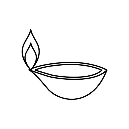 diwali diya icon, line style, vector illustrationのイラスト素材
