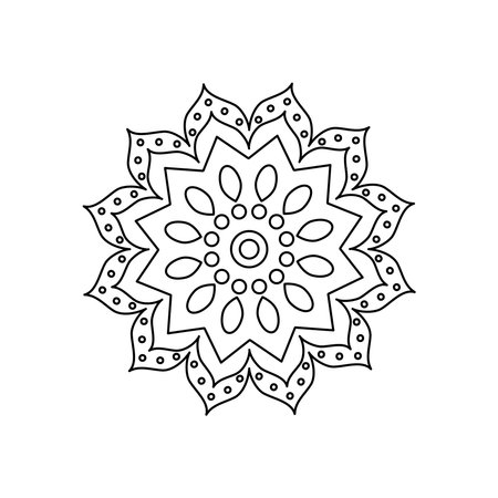 icon of arabic floral mandala over white background, line style, vector illustrationのイラスト素材