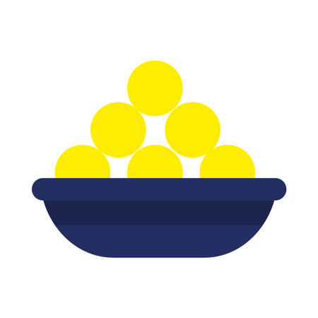 Laddu Diwali Plate Icon over white background, flat style, vector illustrationのイラスト素材