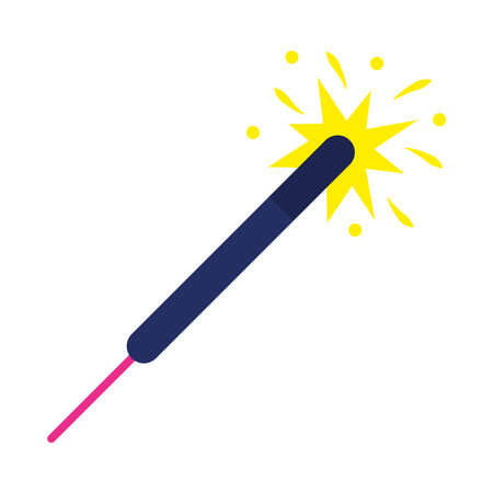 diwali firecracker icon over white background, flat style, vector illustrationのイラスト素材