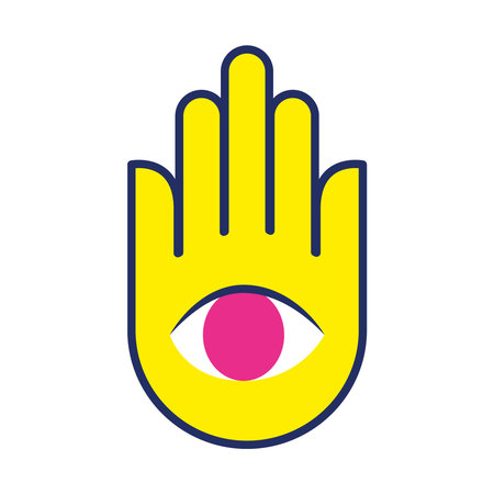 hansa hand icon over white background, flat style, vector illustration