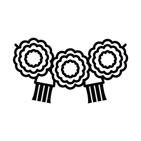 diwali decorations icon over white background, line style, vector illustrationのイラスト素材