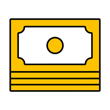 money bills icon over white background, line and fill style, vector illustrationのイラスト素材