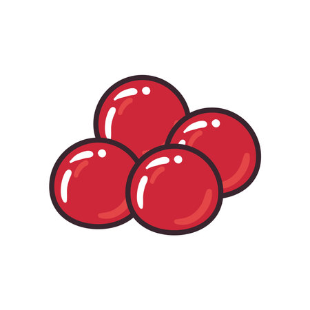 berries fruit line and fill style icon design, healthy organic food theme Vector illustrationのイラスト素材