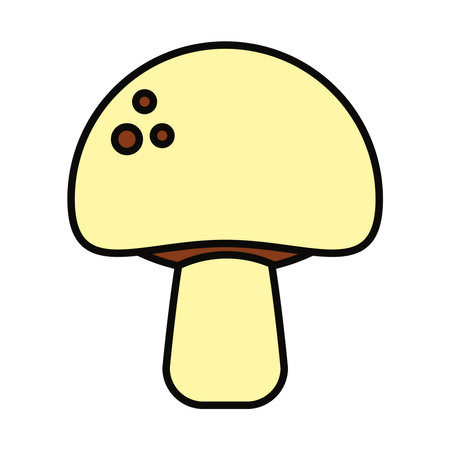 mushroom icon over white background, line and fill style, vector illustrationのイラスト素材