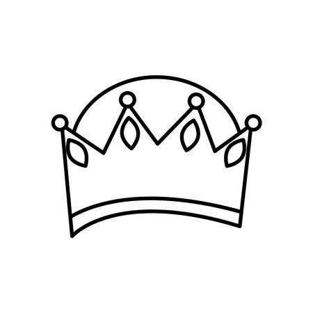 crown icon over white background, line style, vector illustrationのイラスト素材