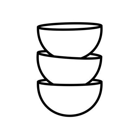 pile of coffee cups isolated icon white background vector illustration linearのイラスト素材