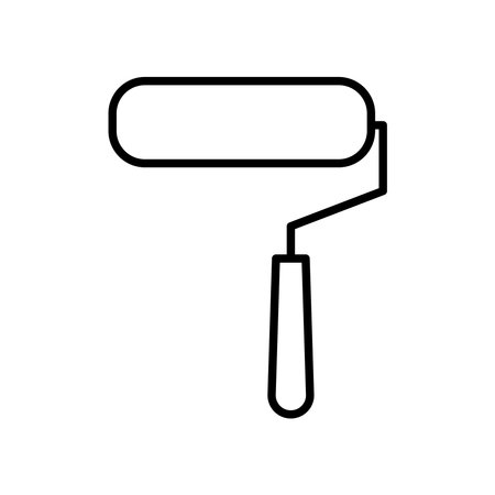 paint roller icon over white background, line style, vector illustrationのイラスト素材