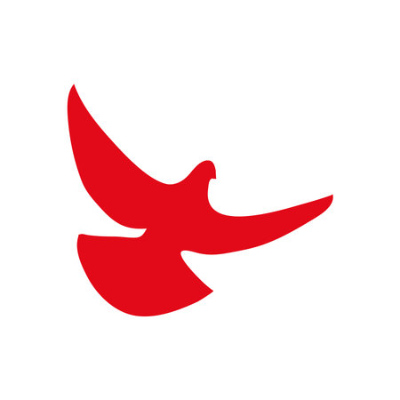dove shape icon over white background, flat style, vector illustrationのイラスト素材