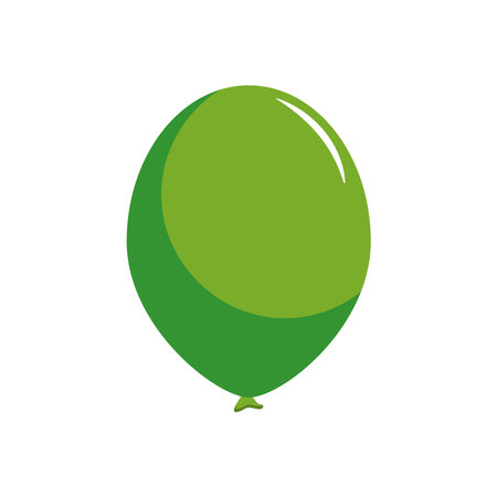 green balloon icon over white background, flat style, vector illustrationのイラスト素材