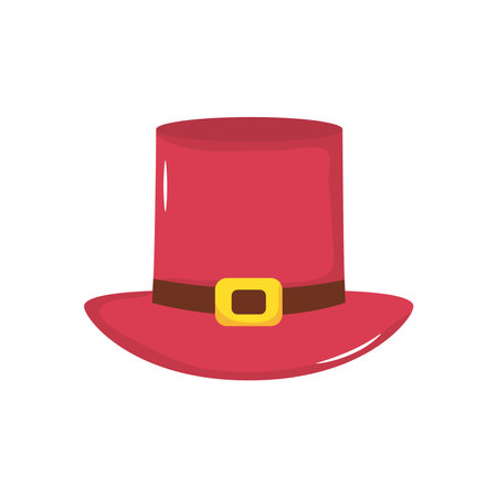 pilgrim hat icon over white background, flat style, vector illustrationのイラスト素材