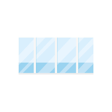 clear windows icon over white background, flat style, vector illustrationのイラスト素材