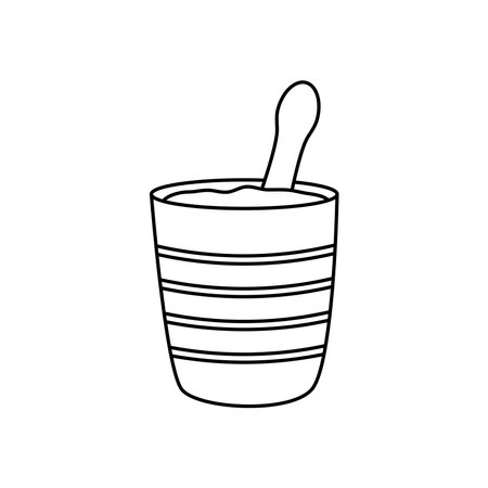 jam jar icon over white background, line style, vector illustrationのイラスト素材