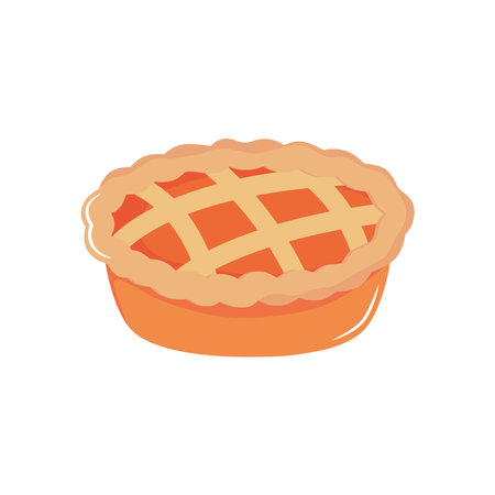 apple pie icon over white background, flat style, vector illustrationのイラスト素材