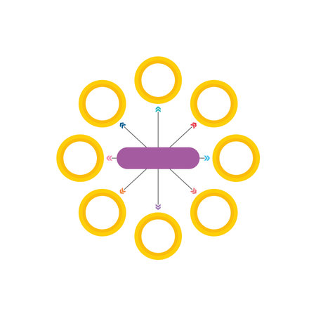 circle infographic template with 8 options over white background, vector illustrationのイラスト素材