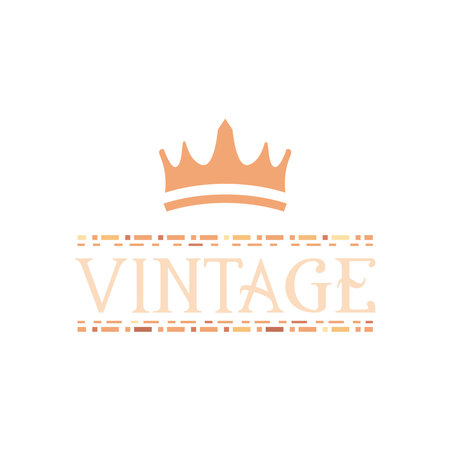vintage label with crown design of retro and decorative theme Vector illustrationのイラスト素材