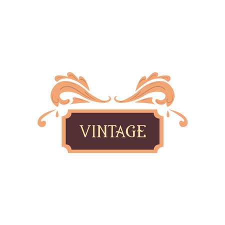 vintage label with ornament element design of retro and decorative theme Vector illustrationのイラスト素材