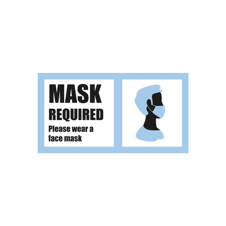 Mask required design man using facemask in road sign of virus theme Vector illustrationのイラスト素材