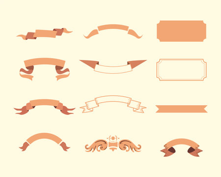 vintage labels elements design of retro and decorative theme Vector illustrationのイラスト素材