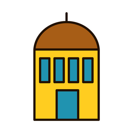 synagogue icon over white background, line and fill style, vector illustrationのイラスト素材