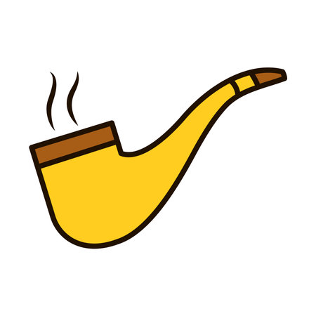 smoking pipe icon over white background, line and fill style, vector illustrationのイラスト素材