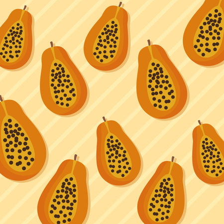 papayas orange pattern, colorful design, vector illustrationのイラスト素材