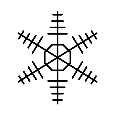 snowflake abstract design icon over white background, line style, vector illustrationのイラスト素材