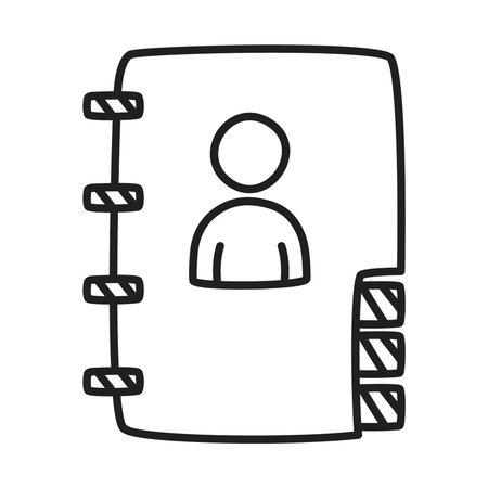 phonebook icon over white background, line style, vector illustrationのイラスト素材