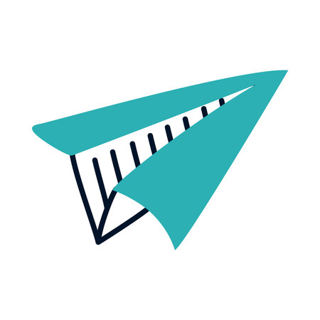 paper plane icon over white background, half line half color style, vector illustrationのイラスト素材