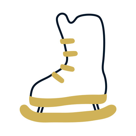 ice skate icon over white background, half line half color style, vector illustrationのイラスト素材